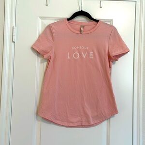 Banana Republic Pink LOVE Cotton Tee Size XS